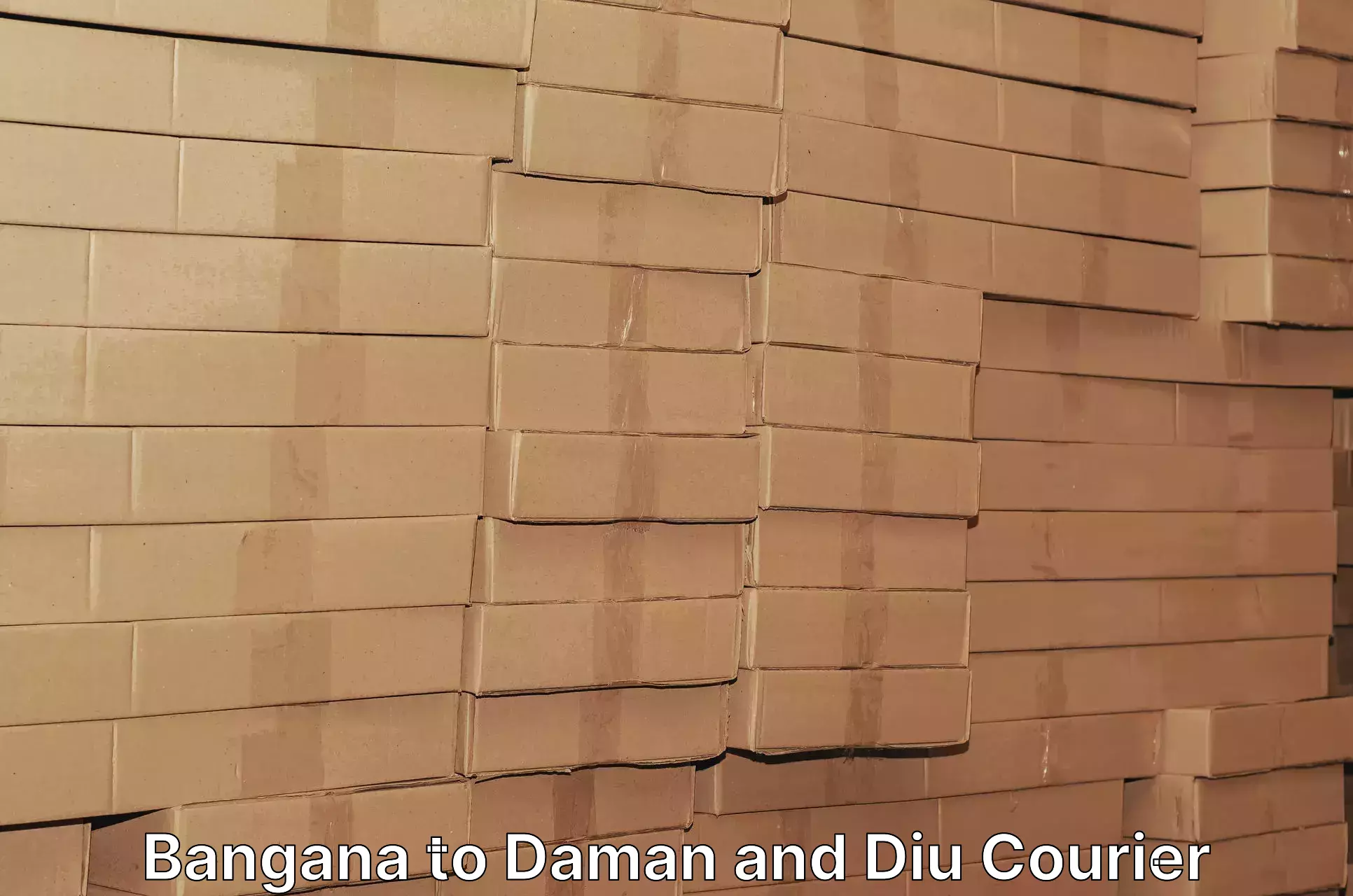 Custom courier rates Bangana to Daman and Diu