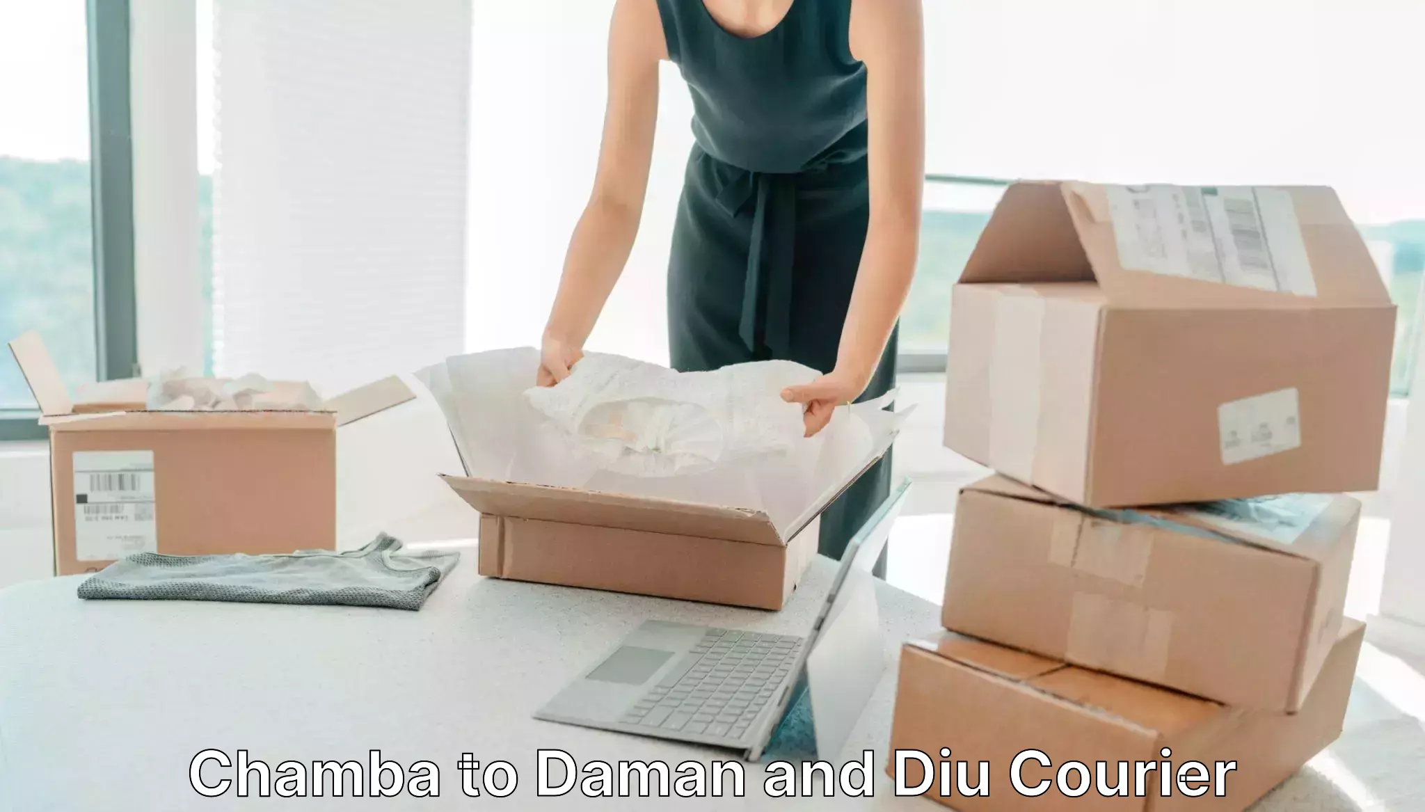 Package delivery network Chamba to Daman