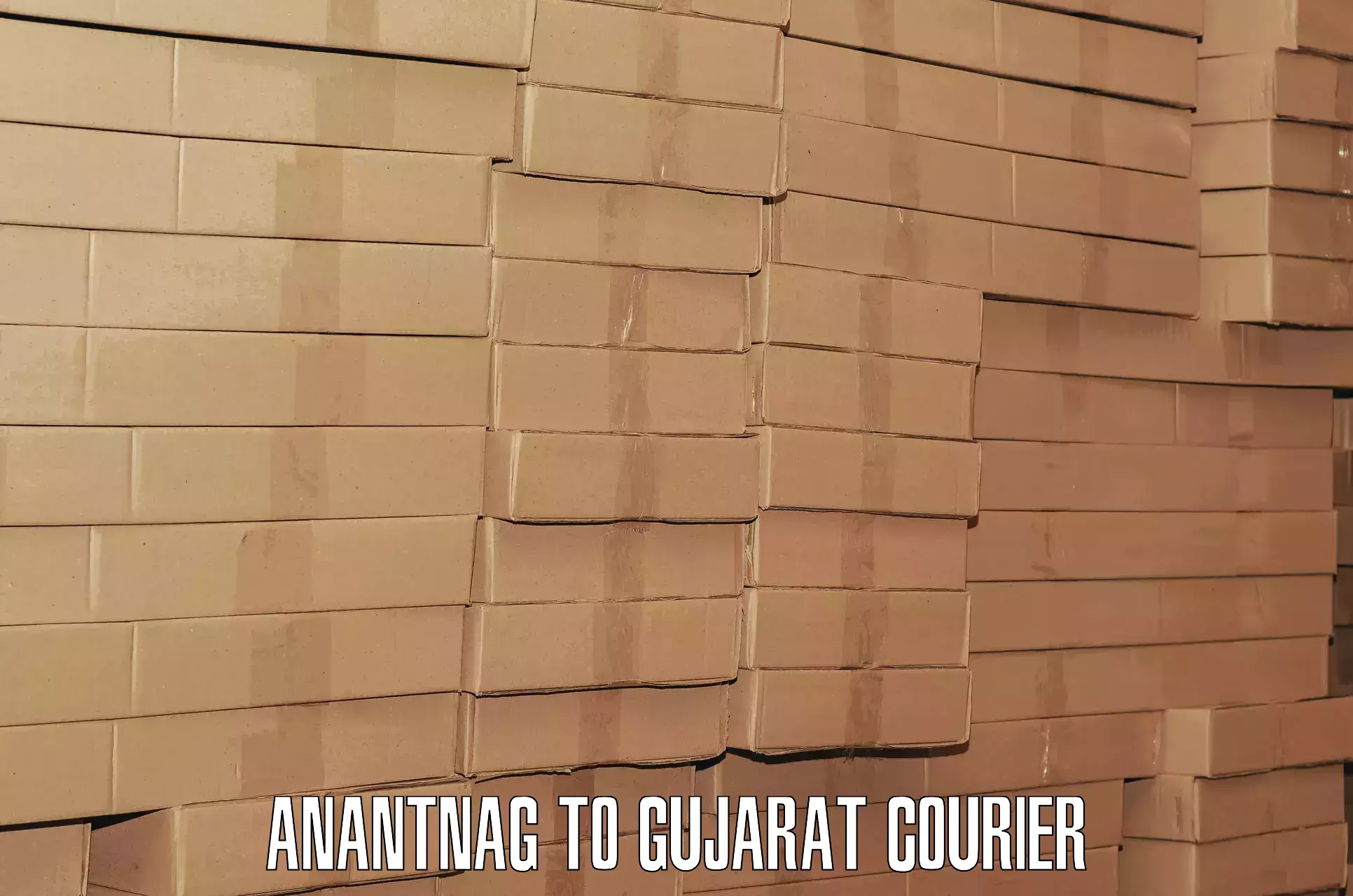 Baggage courier rates calculator Anantnag to IIT Gandhi Nagar