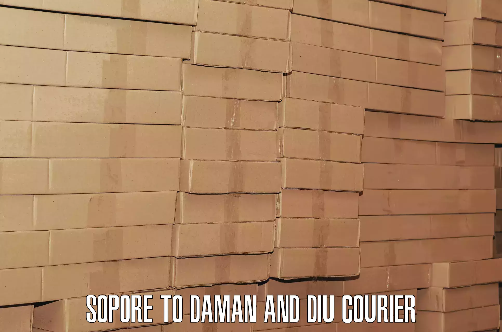 Luggage delivery app Sopore to Daman