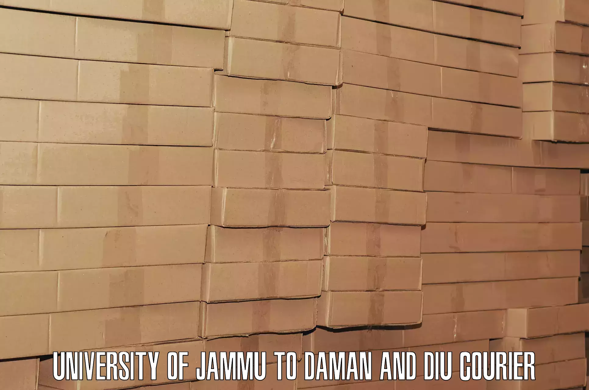 Luggage courier services University of Jammu to Daman