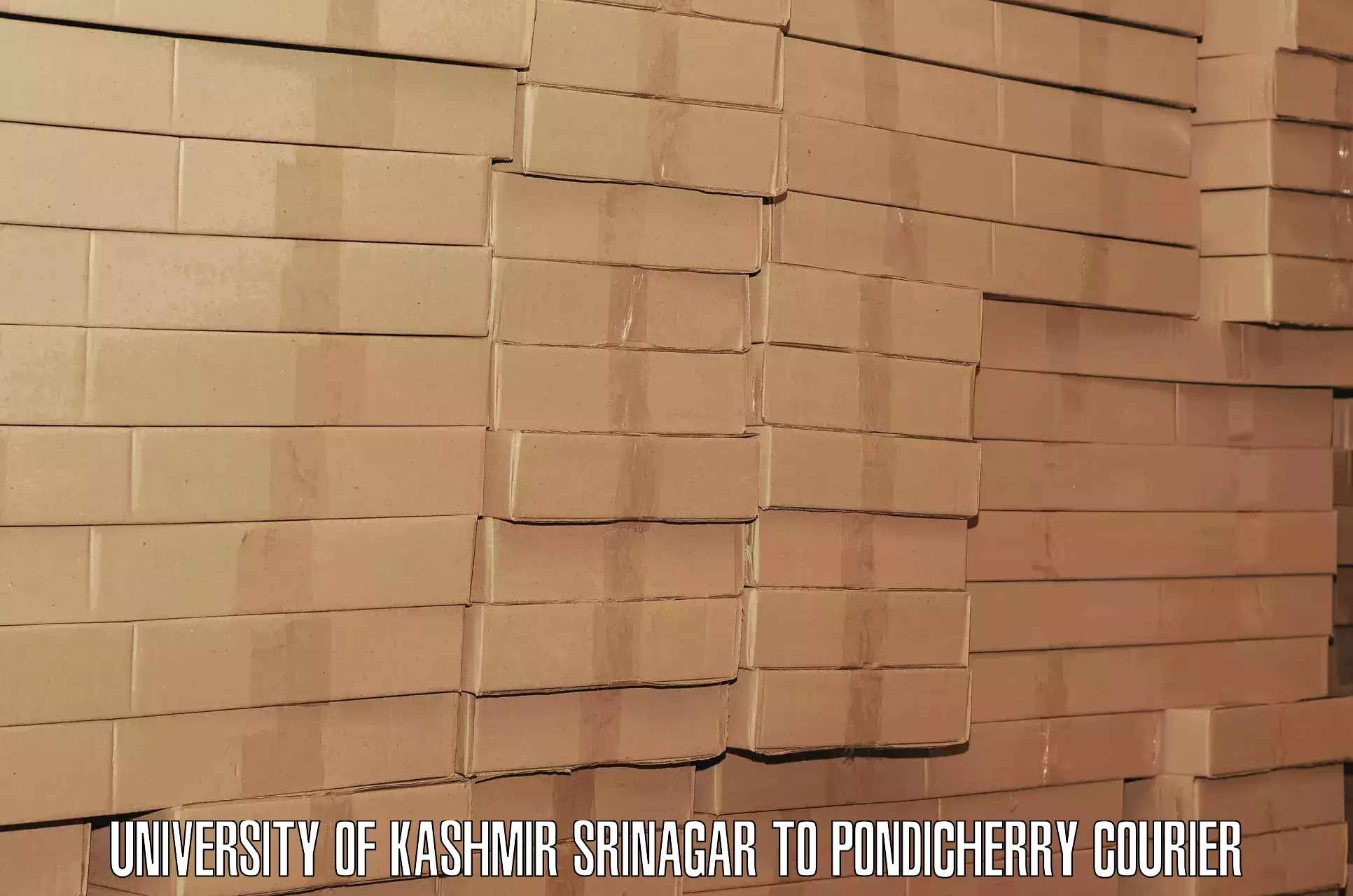 Luggage shipping efficiency University of Kashmir Srinagar to Pondicherry University