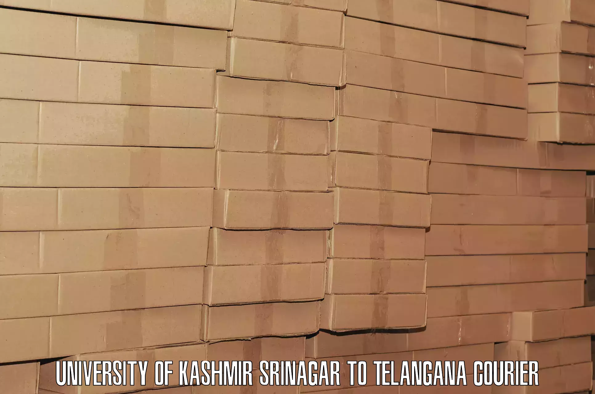 Baggage shipping experience University of Kashmir Srinagar to Bellal Tarafa Bodhan