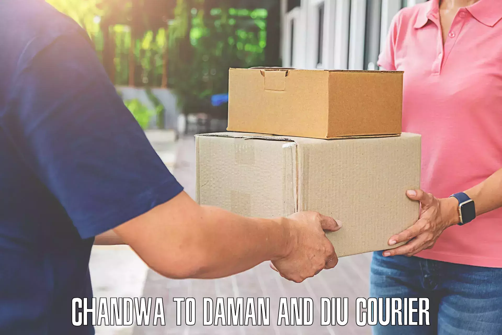 Baggage transport services Chandwa to Daman and Diu