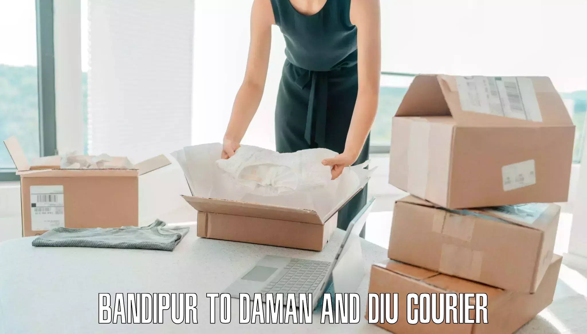 Efficient baggage courier system in Bandipur to Diu