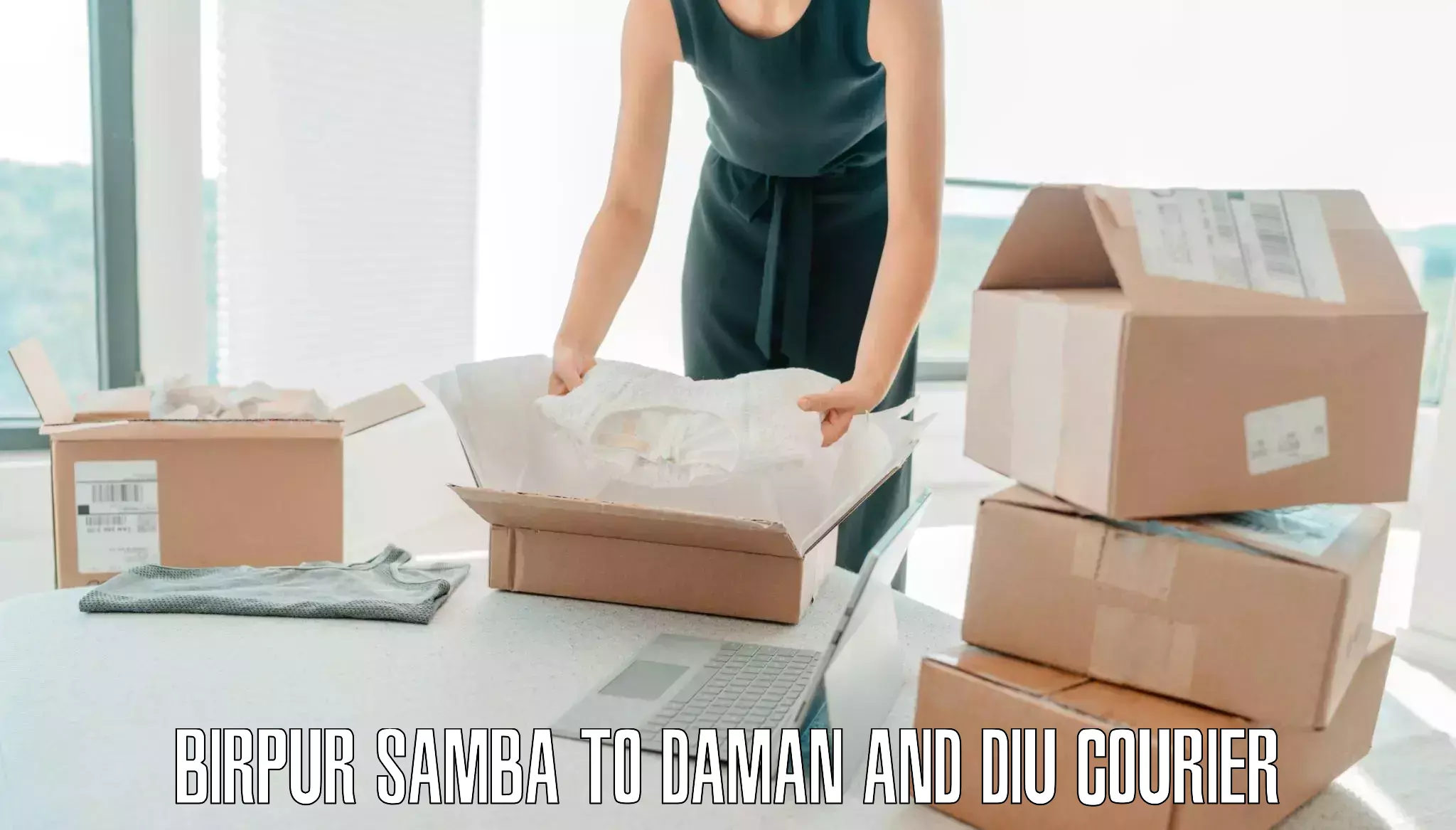 Flexible luggage courier service Birpur Samba to Diu