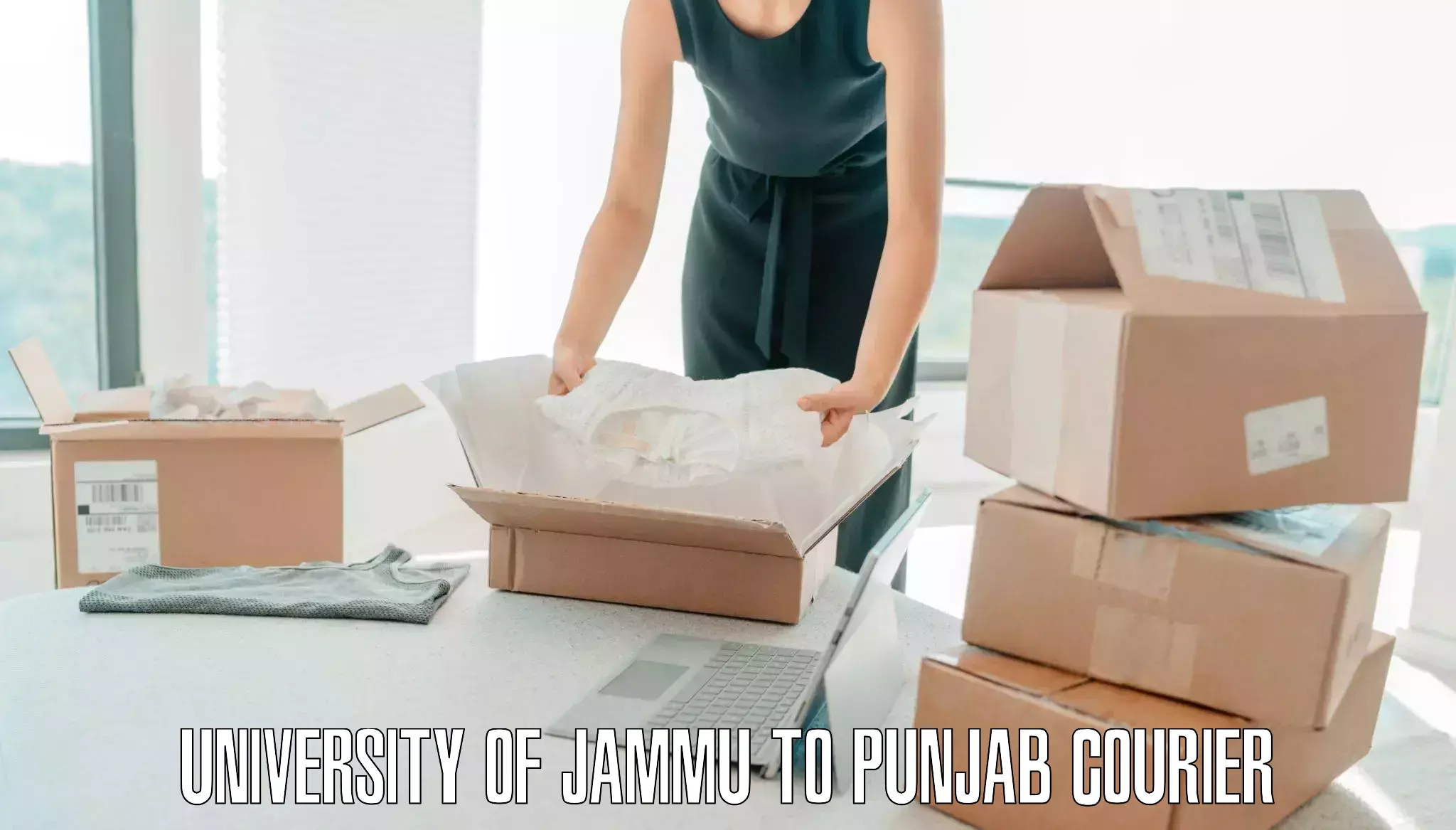 Door to door luggage delivery University of Jammu to Fazilka