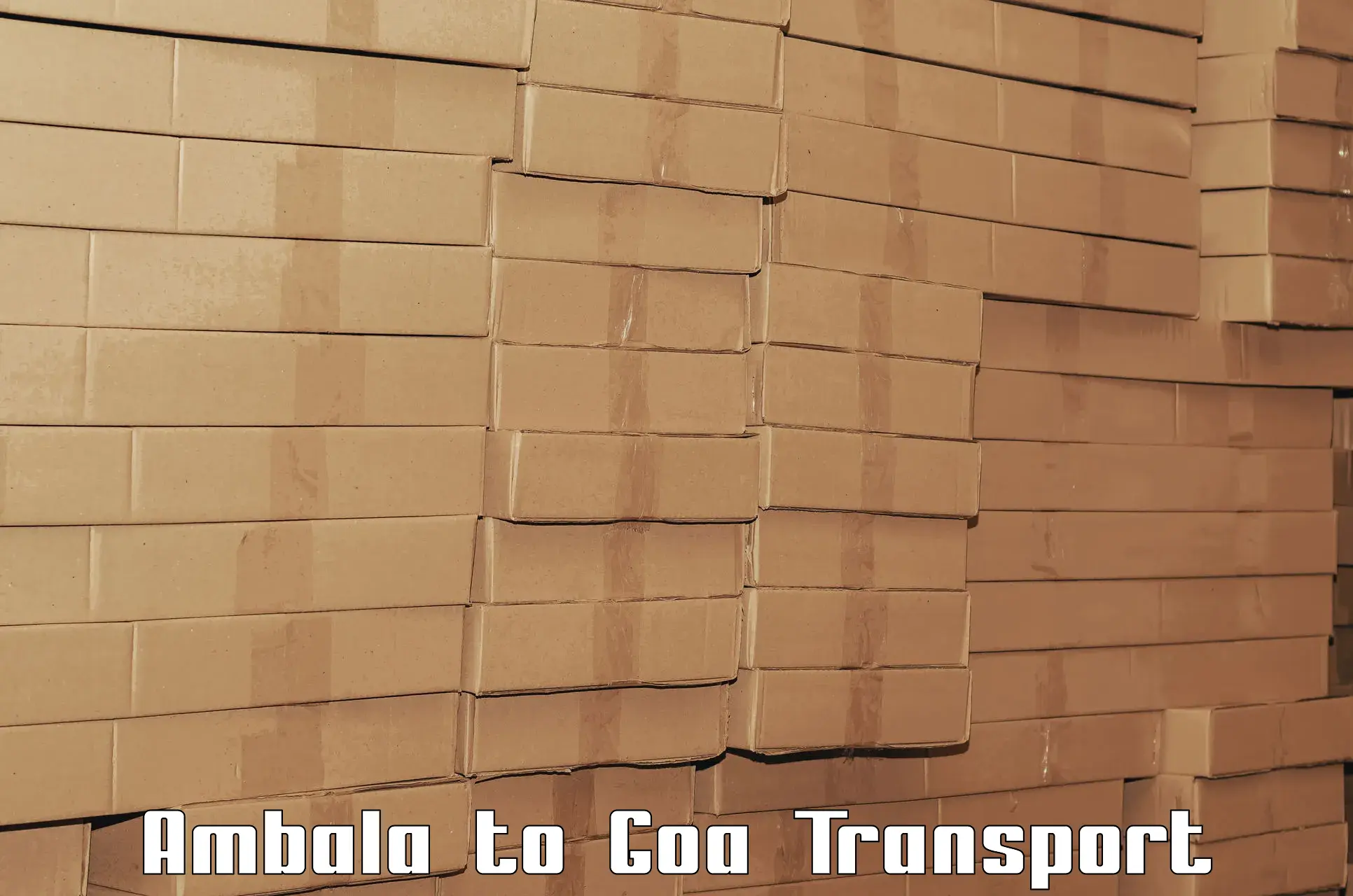 Air cargo transport services Ambala to Vasco da Gama
