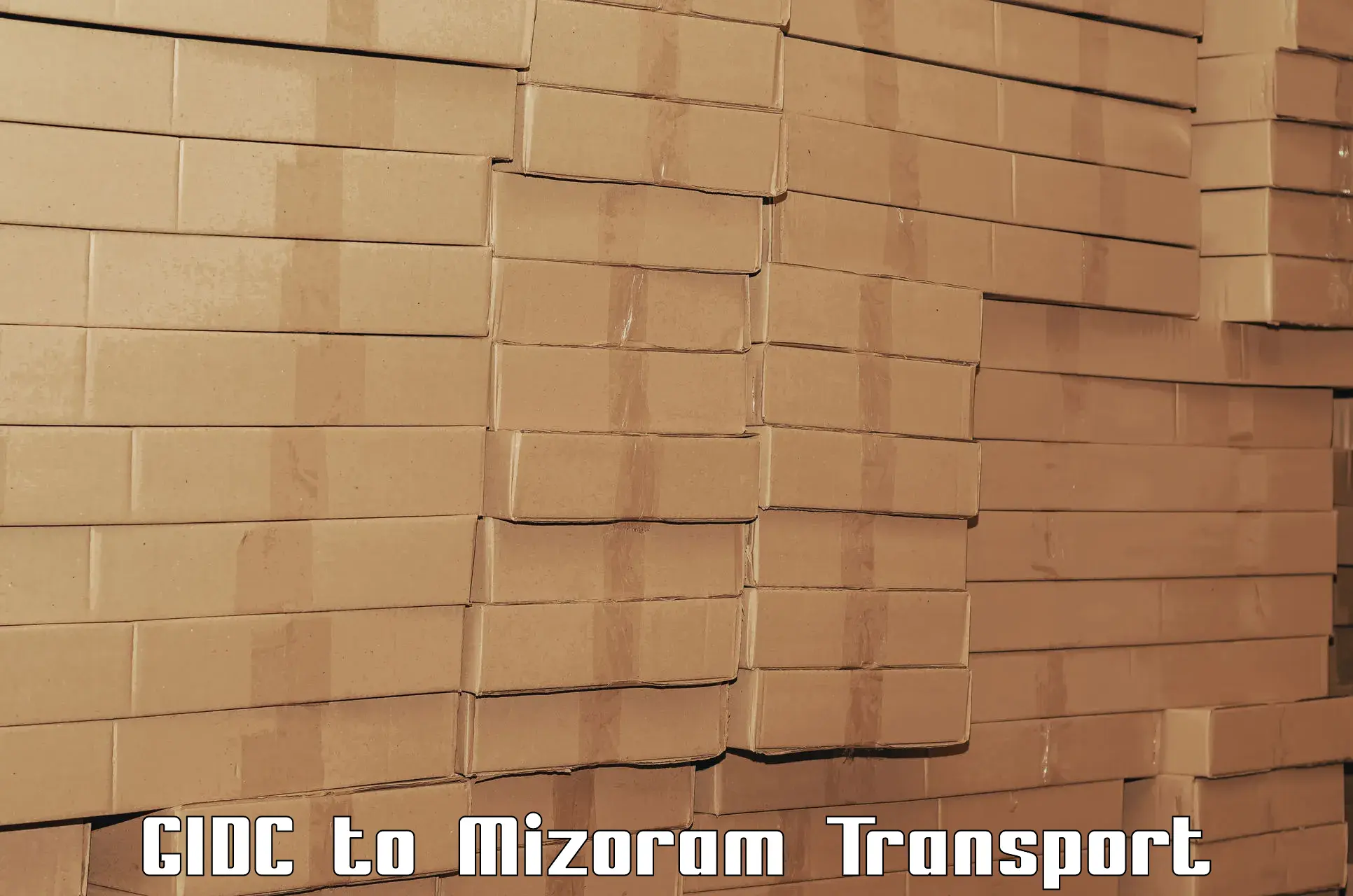 Express transport services GIDC to Mizoram University Aizawl