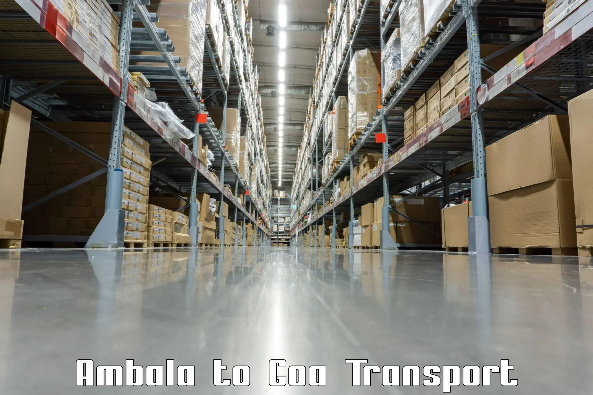 Goods transport services Ambala to Sanvordem