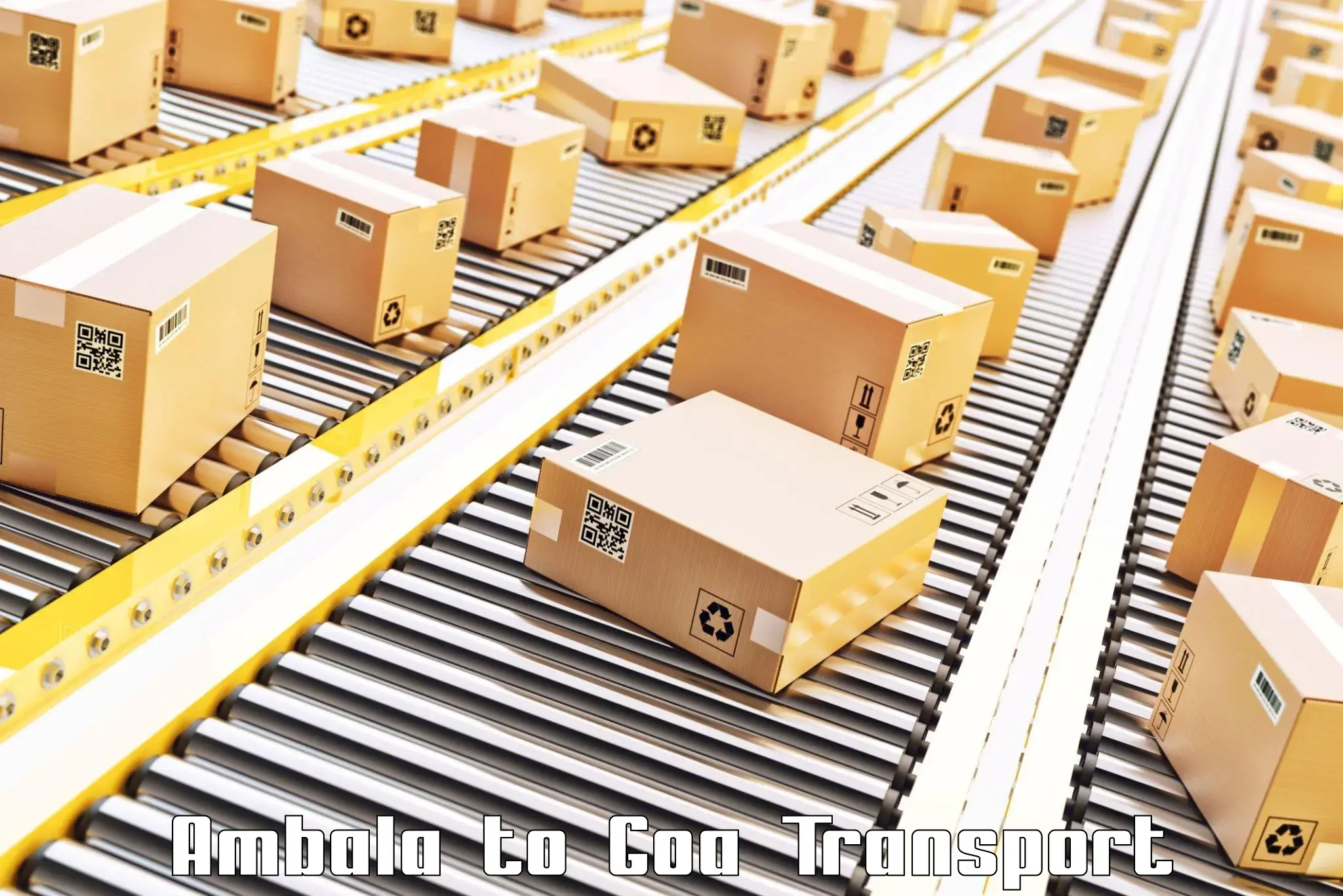 Cargo transportation services in Ambala to Panjim